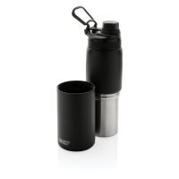 Swiss Peak  2-in-1 Stainless Steel Flasche mit Griff schwarz