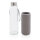 Glasflasche mit Neopren-Sleeve grau