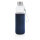 Glasflasche mit Neopren-Sleeve blau