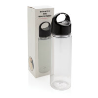 Getränkeflasche mit kabellosem Lautsprecher schwarz, transparent
