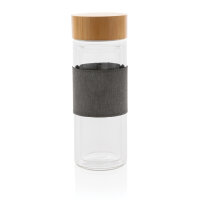 Bottiglia termica Impact in vetro borosilicato 360ml trasparente, grigio