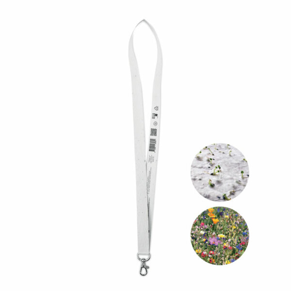 Lanyard in carta, con gancio Bianco