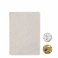 DIN A6 Wildblumen-Samenpapier Weiß