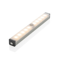 Wiederaufladbare LED Leiste mit Bewegungssensor, medium silber