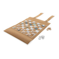 Set gioco pieghevole in sughero dama e backgammon Britton marrone