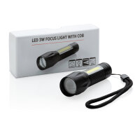 Torcia LED 3W con COB nero