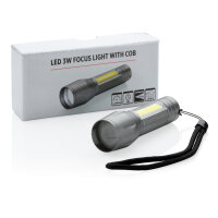 Torcia LED 3W con COB grigio