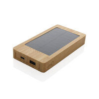 Powerbank solare 10.000 mAh in bambù marrone