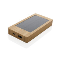 Sunwick 10.000mah Bambus Solar Powerbank braun