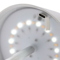 Pure Glow USB-Tischleuchte aus RCS recyceltem Kunststoff weiß