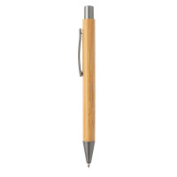 Slim Design Bambus Stift braun, silber
