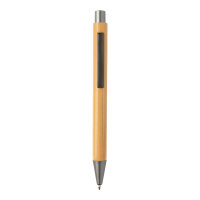 Slim Design Bambus Stift braun, silber
