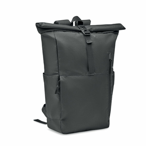 Zaino rolltop 300D RPET Nero