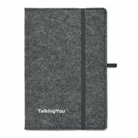 Notebook A5 feltro RPET Grigio Pietra