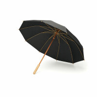 23,5"" RPET/Bambus Regenschirm Schwarz