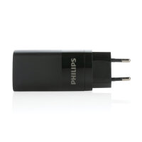 Caricatore da parete USB a 3 porte Philips 65W ultra rapido nero