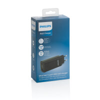 Philips 65W Ultra-Schnell-PD 3-Port-USB-Wandladegerät schwarz