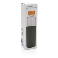 Bottiglia in vetro borosilicato con fascia in PU 550ml