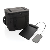 Borsa frigo deluxe Pedro AWARE™ RPET con pannello solare 5W nero