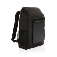 Zaino deluxe Pedro in rPET AWARE™ con pannello solare da 5W nero