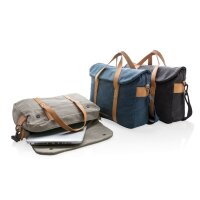 Borsa porta PC in canvas senza PVC grigio