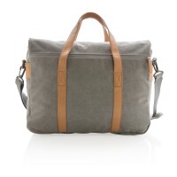 Borsa porta PC in canvas senza PVC grigio