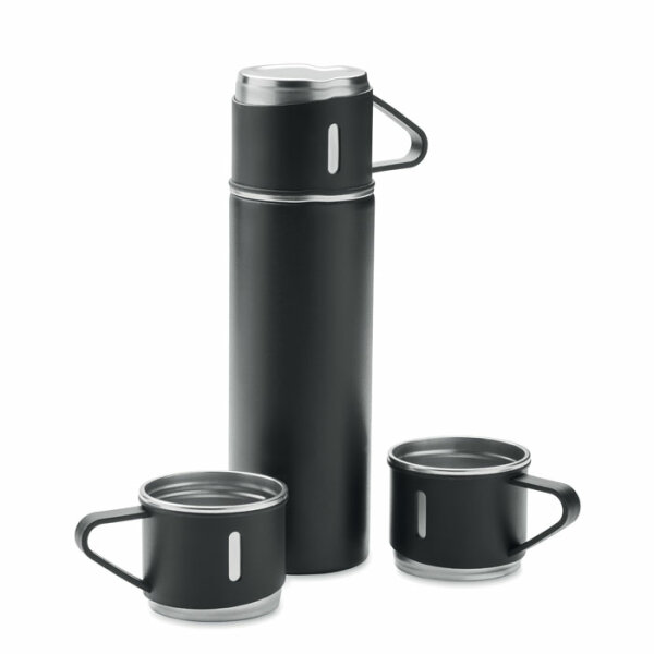 Flasche und Becher-Set 4tlg. Schwarz