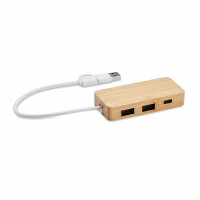 3 Port USB Hub Holz