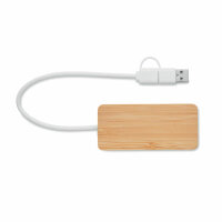 3 Port USB Hub Holz