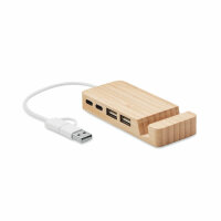 Hub USB a 4 porte in bamboo Legno