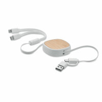 Einziehbares USB-Ladekabel Weiß
