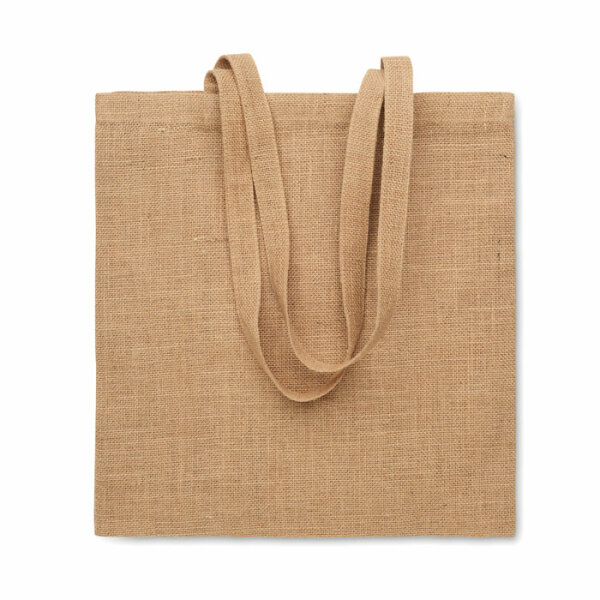 Shopper con manico lungo in iuta Beige