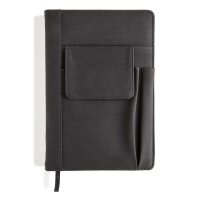 Notizbuch mit Telefontasche schwarz