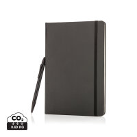 Basic Hardcover A5 Notizbuch mit Stylus schwarz