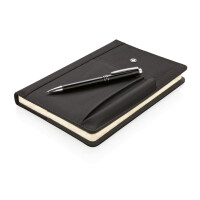Notizbuch und Stift schwarz