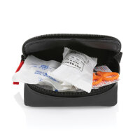 Kleines Erste-Hilfe-Set in RCS recycelter Nubuk-PU Tasche schwarz