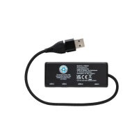 Link Dual Input USB Hub aus RCS rec. Kunststoff und Bambus schwarz