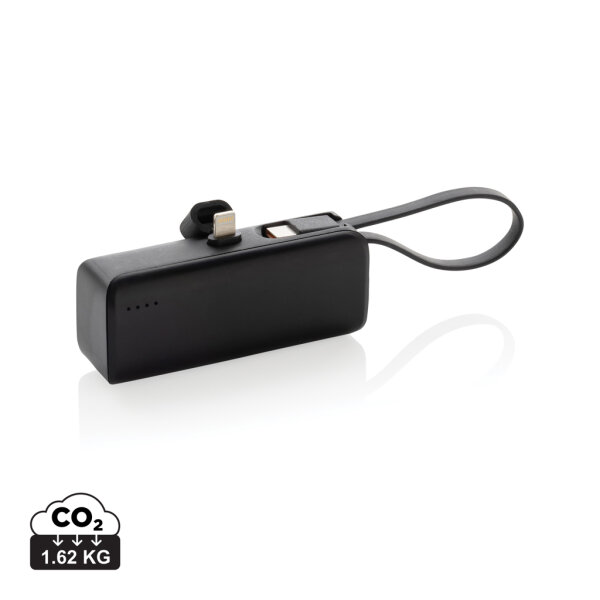 Powerbank 3000 mAH Powerlink in rPlastica RCS con lightning nero