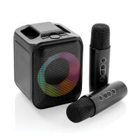 Karaoke con doppio microfono Singvibe in plastica RCS nero