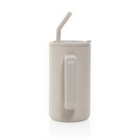 Cube Becher aus RCS recyceltem Stahl 800ml beige