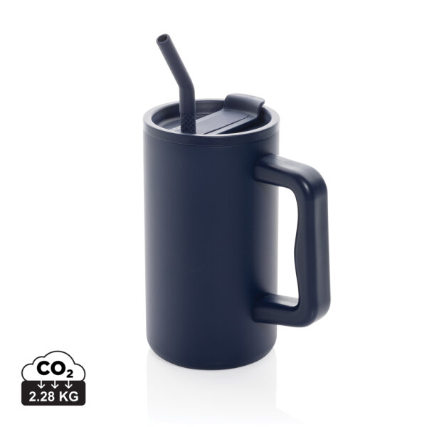 Cube Becher aus RCS recyceltem Stahl 800ml navy blau