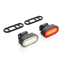 Lumino USB Fahrradlicht-Set aus RCS recyceltem Kunststoff schwarz