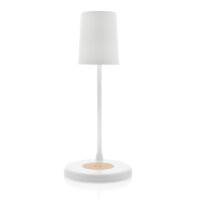 Lampada Zanara con caricatore wireless 15W in plastica RCS bianco