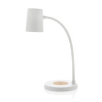 Lampada Zanara con caricatore wireless 15W in plastica RCS bianco