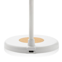 Lampada Zanara con caricatore wireless 15W in plastica RCS bianco