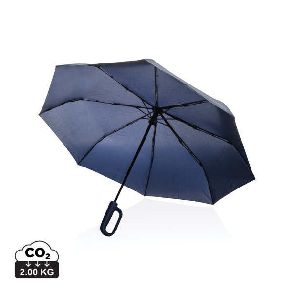 Yara 21  AWARE™ rPET Regenschirm mit Karabiner navy blau