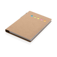 Quaderno A6 con foglietti adesivi marrone