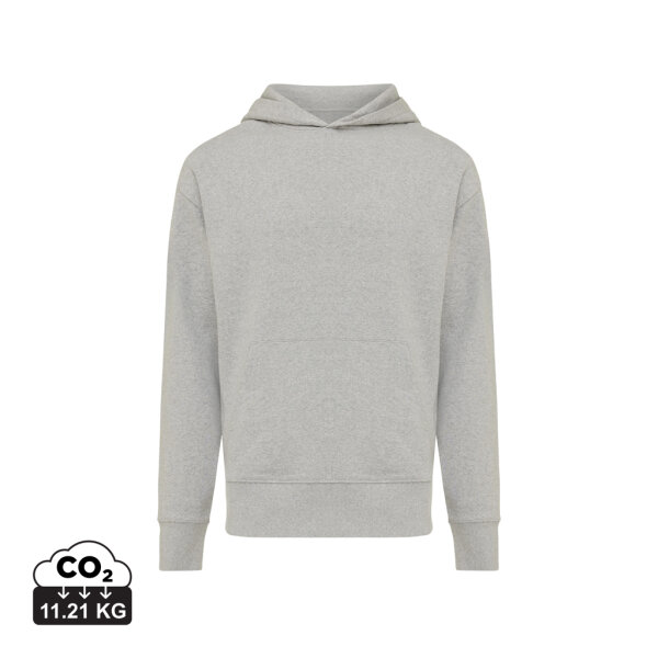 Felpa con capuccio Iqoniq Yoho in cotone riciclato heather grey