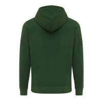 Felpa con cappuccio Iqoniq Abisko in cotone riciclato e zip forest green