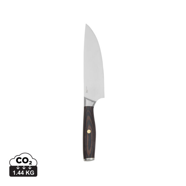 Coltello da chef VINGA Tara in acciaio riciclato RCS acciaio, marrone